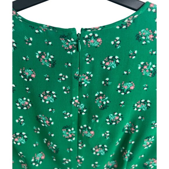Boden Ada Midi Dress Green Floral With Puff Sleeves keyhole Neckline UK 6P US 2P - Picture 11 of 14